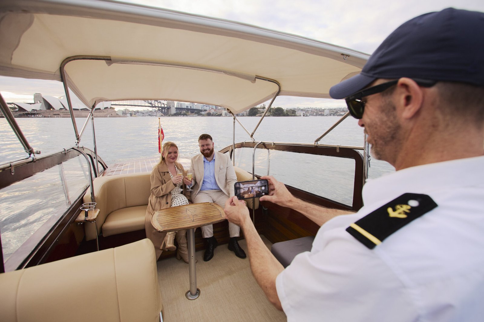 Guests enjoying a private cruise aboard MV Bel on Sydney Harbour