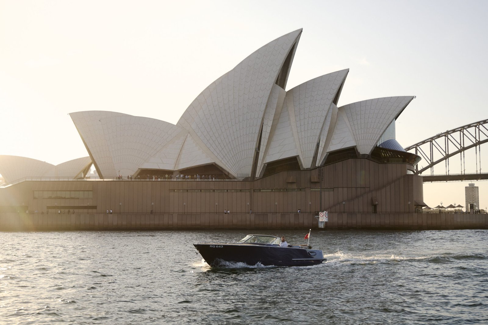 Private boat tour passing the Sydney Opera House during a 1.5 Hour Harbour Sightseeing Cruise